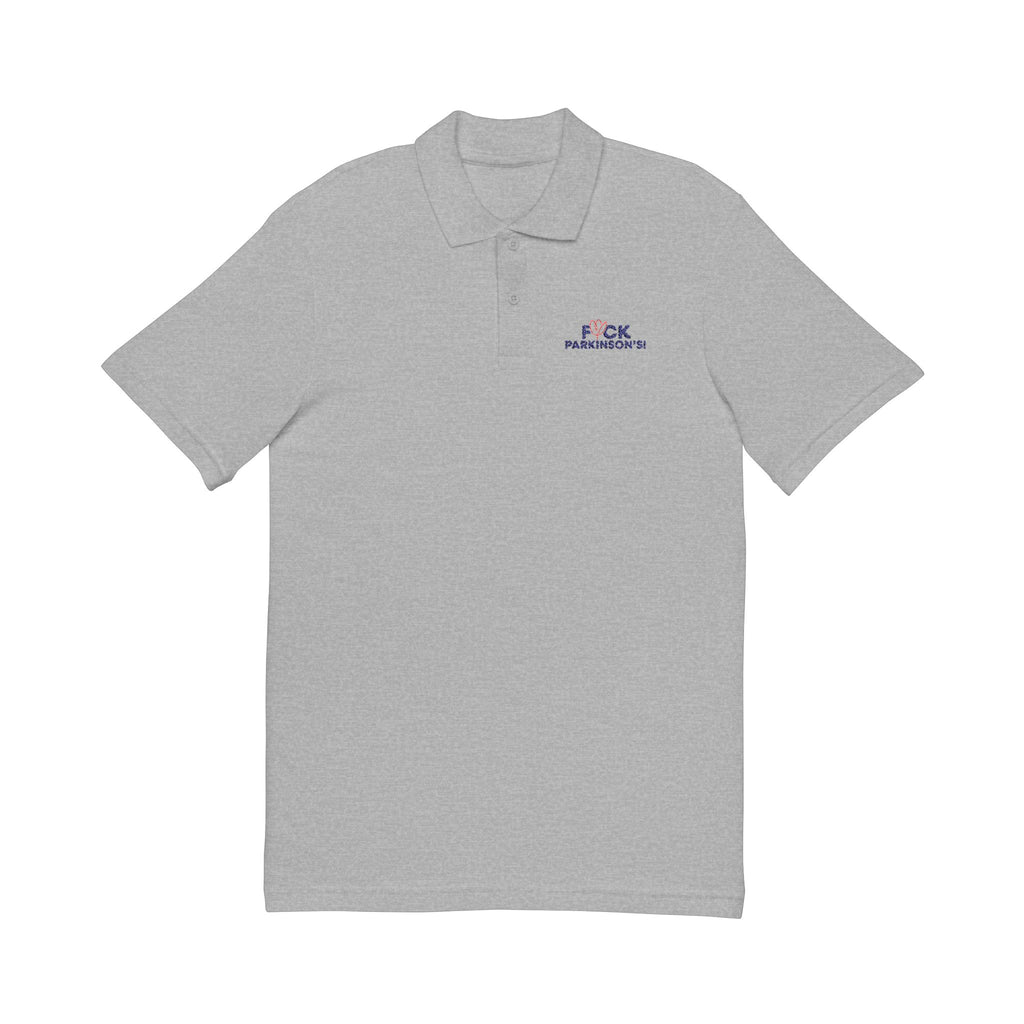 Embroidered F*CK Parkinson's Polo Shirt — White