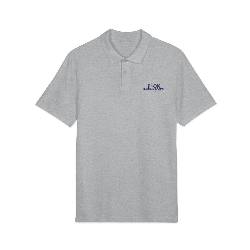 Embroidered F*CK Parkinson's Polo Shirt — White