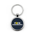 Round Stainless Steel Keychain — “F*ck Parkinson’s!” Awareness Keyring