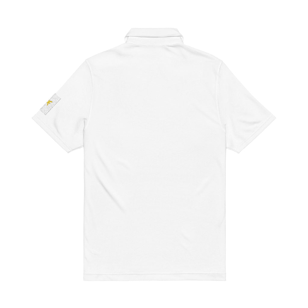 White polo shirt on a white background