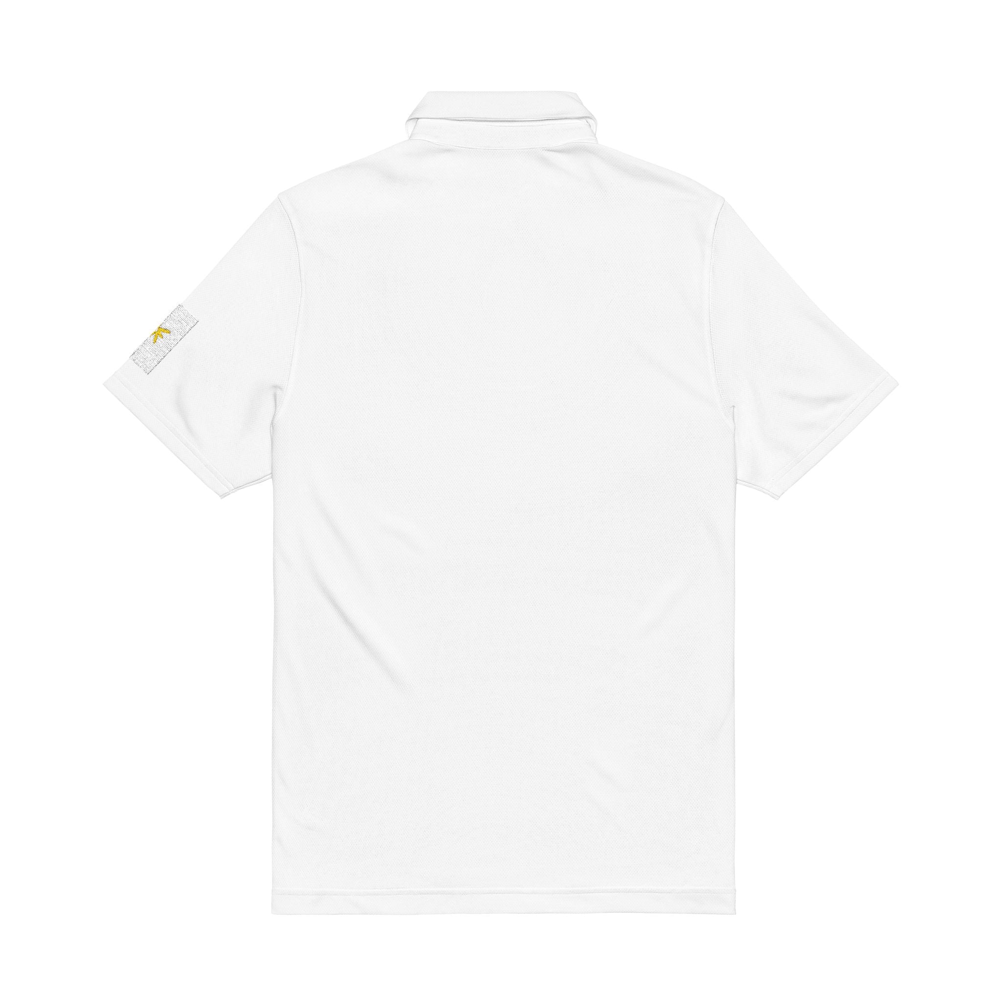 White polo shirt on a white background